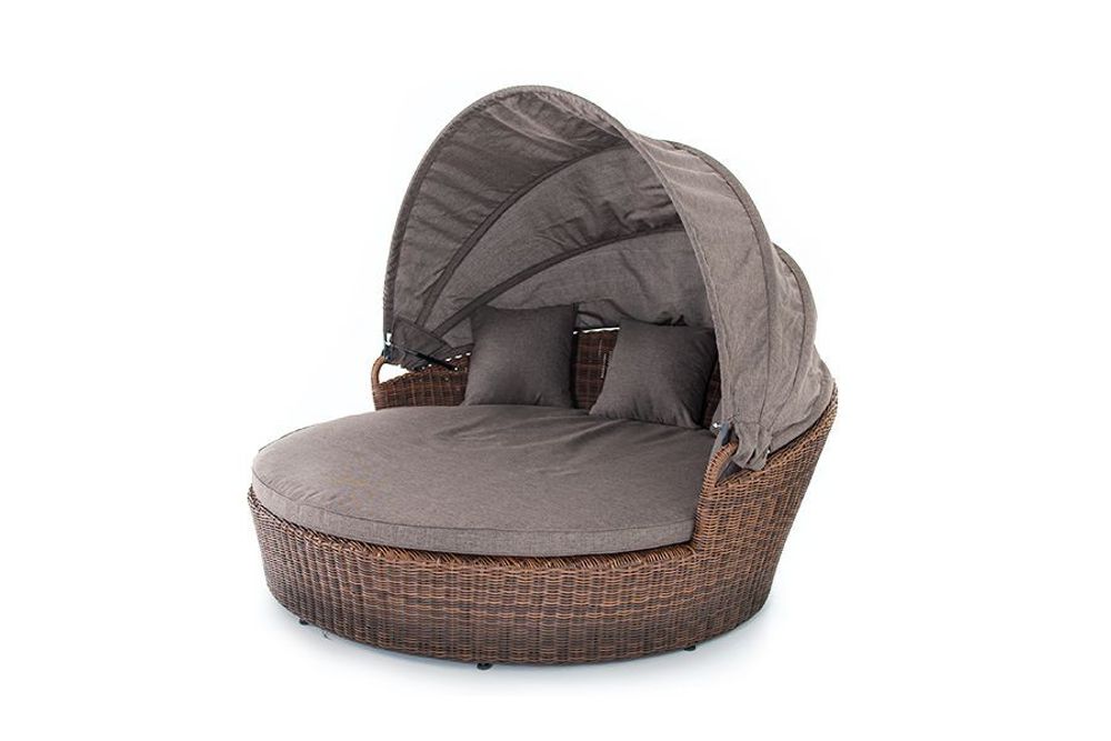 "Стильяно" плетеная кровать круглая, цвет коричневый