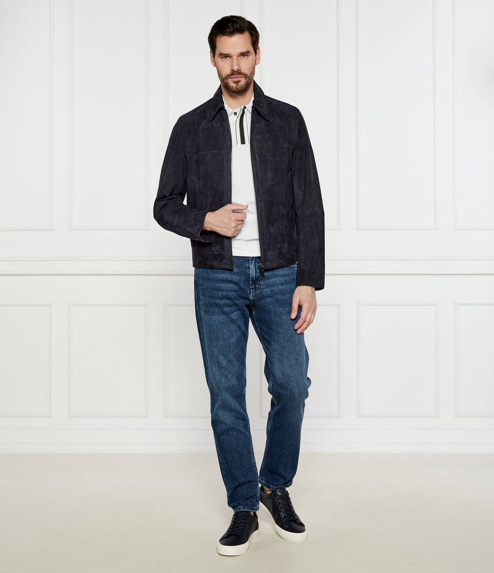 Кожаная куртка H-Malbano5 BOSS BLACK - темно-синий(50528014)