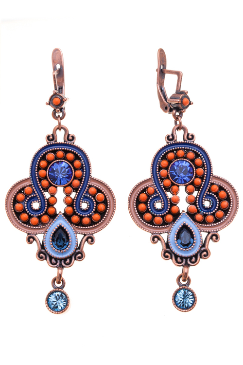 "Куэнка" серьги в медном покрытии из коллекции "Шер" от Jenavi с английским замком