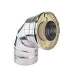 Сэндвич-колено 90° (430/0,5мм) Ф110*200 нерж (Ferrum)