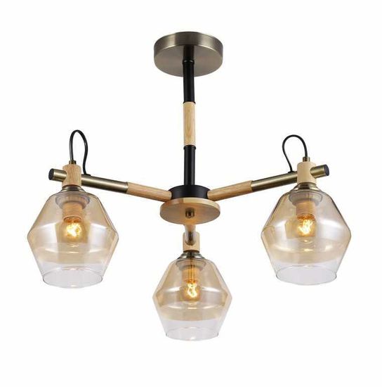 06784/3 AN+BK+WOOD (1) Люстра (RL)