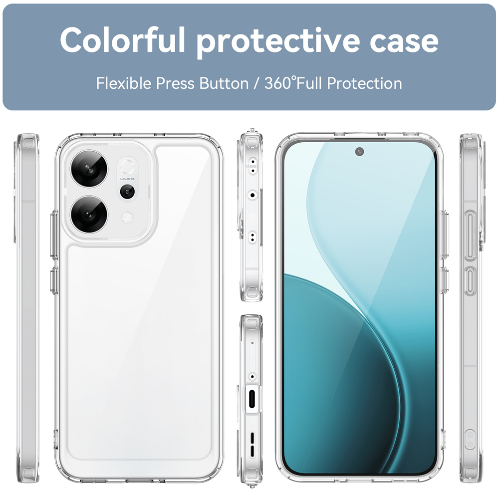 Противоударный чехол для OPPO Reno 14 Глобал и Reno 14F, усиленные прозрачные защитные рамки