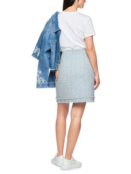 Marc Cain Юбка твидовая с бахромой по низу