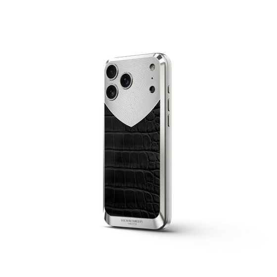 Чехол для iPhone 17 на магните - Натуральная кожа Аллигатора - Чёрный
