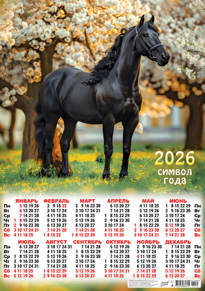 Листовой календарь на 2026 год А6