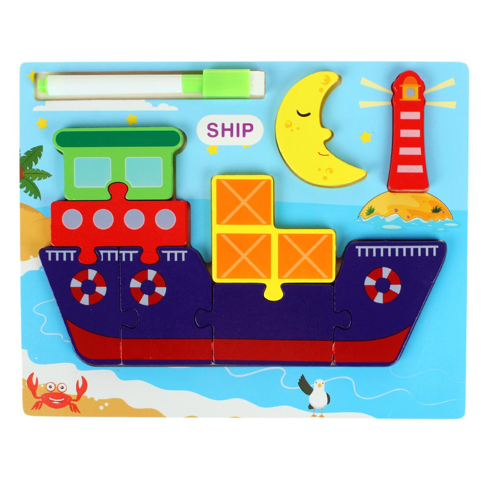 Развивающая игрушка деревянная Пазл, C-41809