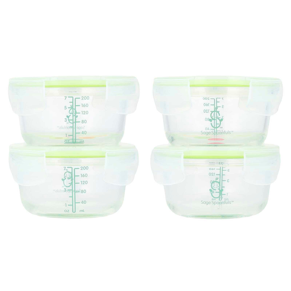 Sage Spoonfuls, Прочные стеклянные миски, 4 упаковки, 210 мл (7 унций)