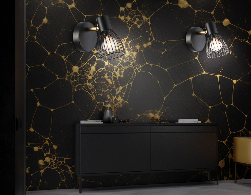 Светильник накладной TR8659 BK/GD черный/золото E14 max 60W 160*100*145