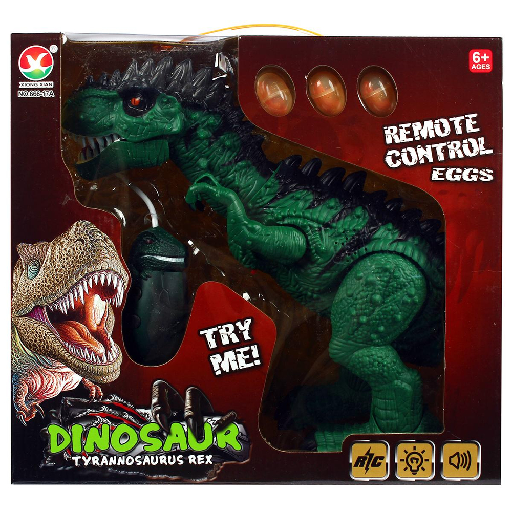Динозавр-робот Junfa Тираннозавр на радиоуправлении, свет, звук