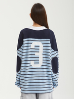 Женская Рубашка Stripe Polo Hockey Jersey Blue