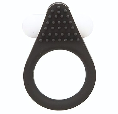 Чёрное эрекционное кольцо LIT-UP SILICONE STIMU RING 1 BLACK (Цвет: черный)
