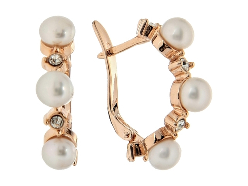 "Вивиана" серьги в золотом покрытии из коллекции "Очарование" от Jenavi с английским замком