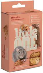 Лакомство Little One Бисквиты для хомяков, крыс, мышей и песчанок, с хрустящим гаммарусом, 5 штук, 35 г