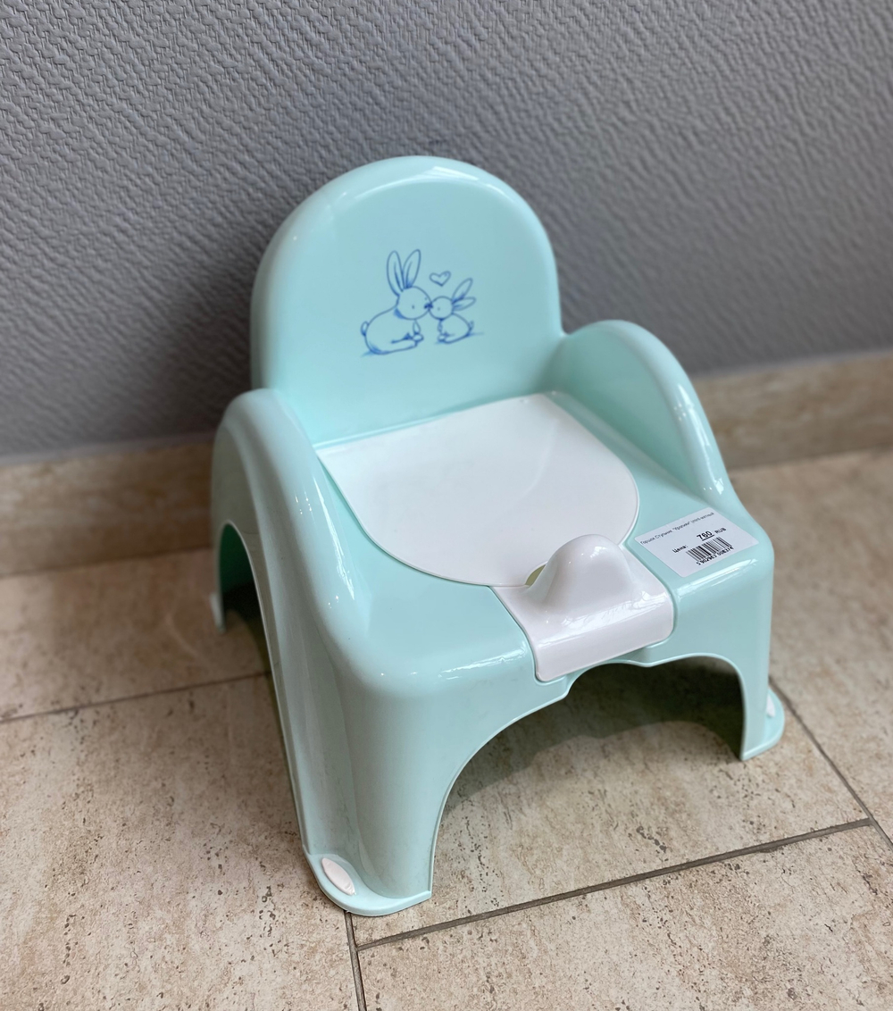 Горшок Стульчик  "Кролики" (mint-мятный)