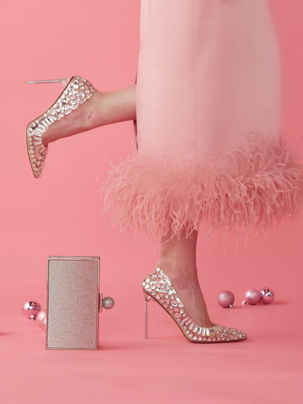 ЮБКА САТИНОВАЯ С ПЕРЬЯМИ PINK