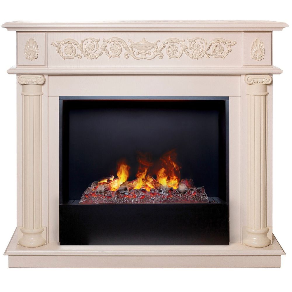 Электрокамин RealFlame Attica WT айвори с очагом 3D Cassette 630