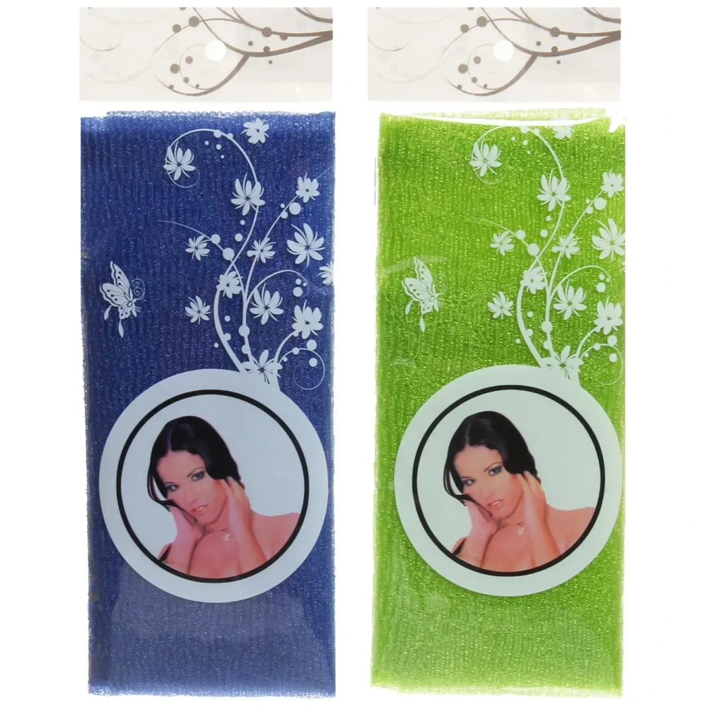 Мочалка для тела скрабирующая «Японская», микс 4-5 цветов, 30*90см (зип пакет и наклейка Ultramarine)✦