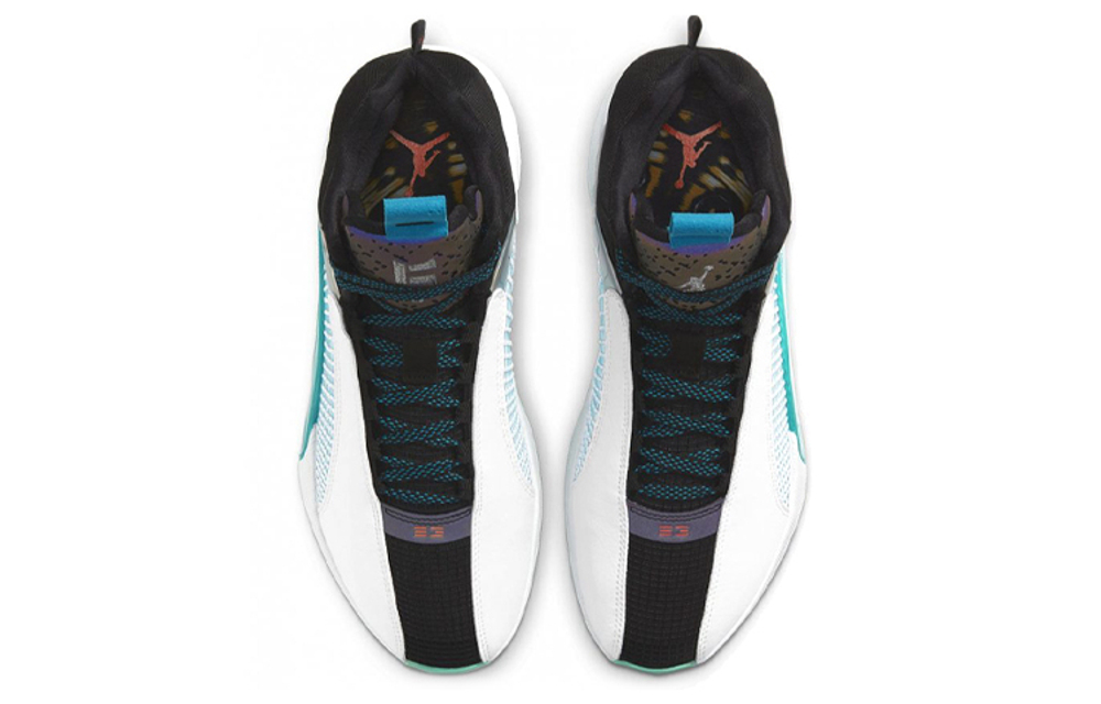 Jordan Air Jordan 35 GC PF "Morpho" Guo Allen fabric synthetic leather simple and comfortable shock absorption non-slip wear-resistant mid-top actual combat basketball shoes for men and women the same style lake green domestic version