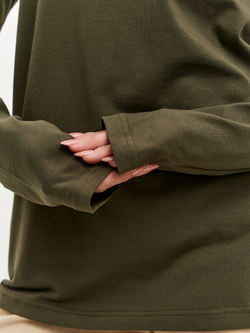 Лонгслив свободного кроя в цвете хаки