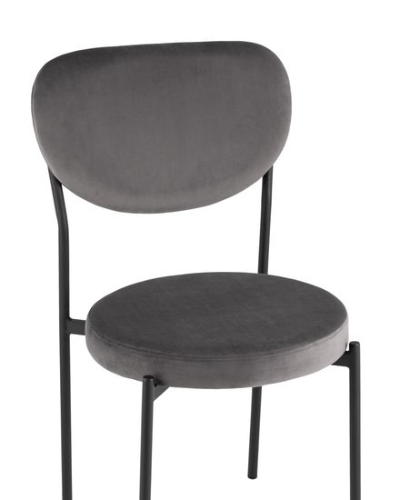 Стул обеденный Барбара велюр серый