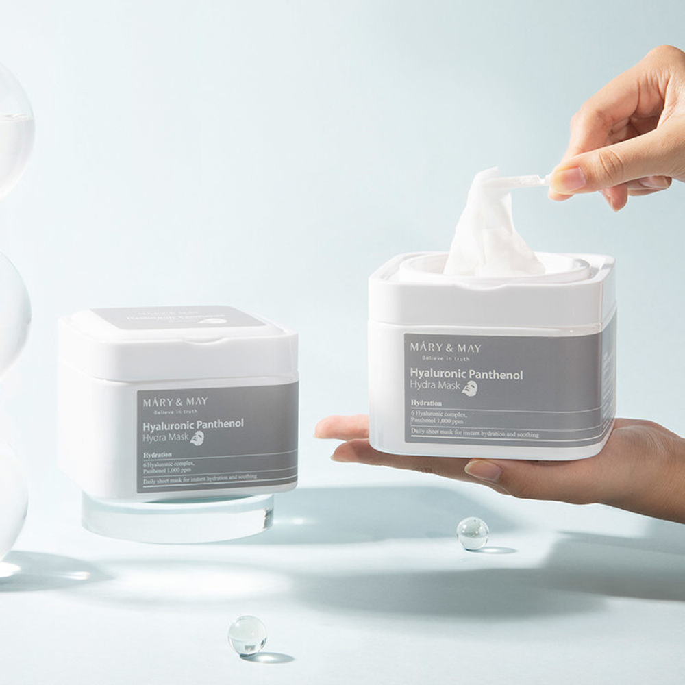 Набор тканевых масок с гиалуроновой кислотой и пантенолом Mary&May Hyaluronic Panthenol Hydra Mask