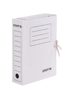 Папка архивная с завязками А4 (325х250 мм), 75 мм, до 700 листов, микрогофрокартон, БЕЛАЯ