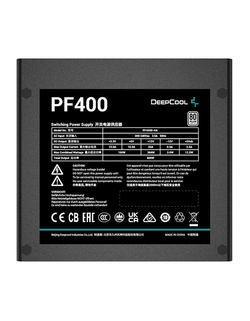 Блок питания Deepcool PF400 80+ (ATX 2.4 400W, PWM 120mm fan, 80 PLUS, Active PFC) RET