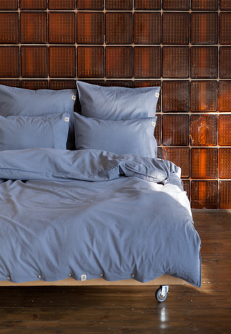 Постельное белье 1.5 спальное Luxberry коллекция Лен и Хлопок голубое