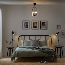 IKEA GALJON  (ИКЕА ГАЛЙОН)  -  Подвесной светильник, черный/прозрачное стекло, 25 см