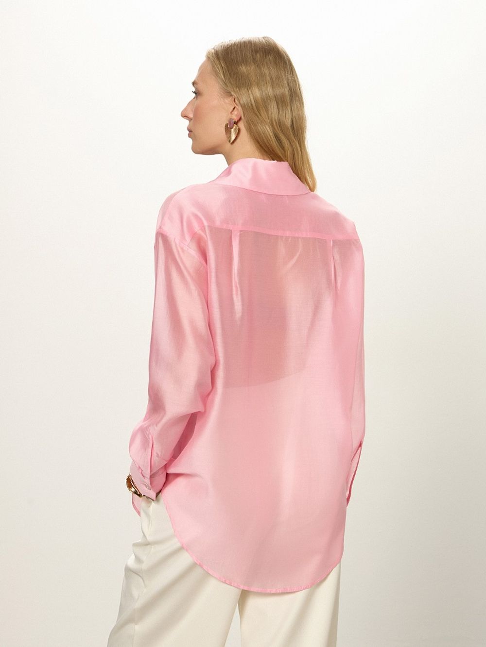 Рубашка Хельсинки розовый шифон
