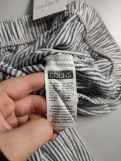Брюки Colin's в полоску льняные, маркировка ХS, визуально на 42 размер