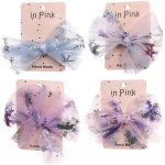 Резинка для волос 1шт «Pomp - Айви», микс 4 цвета( белый, пудровый, светло-голуб., светло-фиолет.), 12*9 см