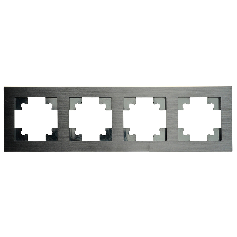 Рамка 4-местная, металл, STEKKER MFR00-7004-05, серия Катрин, черный 50024