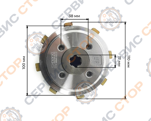 Сцепление в сборе (без корзины) 168/170F d-100/110 мм