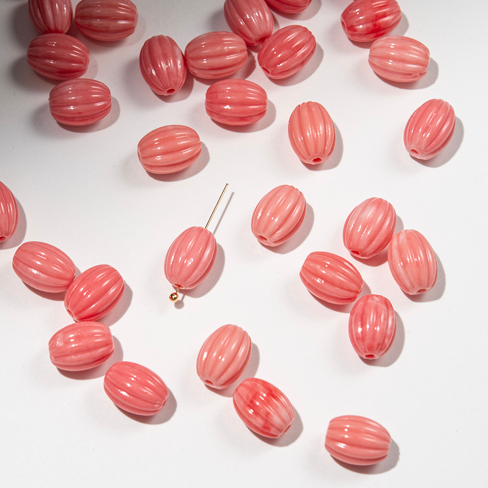 Подвеска резная, 11,2*8,2мм, коралловая пудра