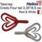 Твистер Helios Credo Four tail 2,35&quot;/6,0 см Red &amp; White 10шт. (HS-20-003)