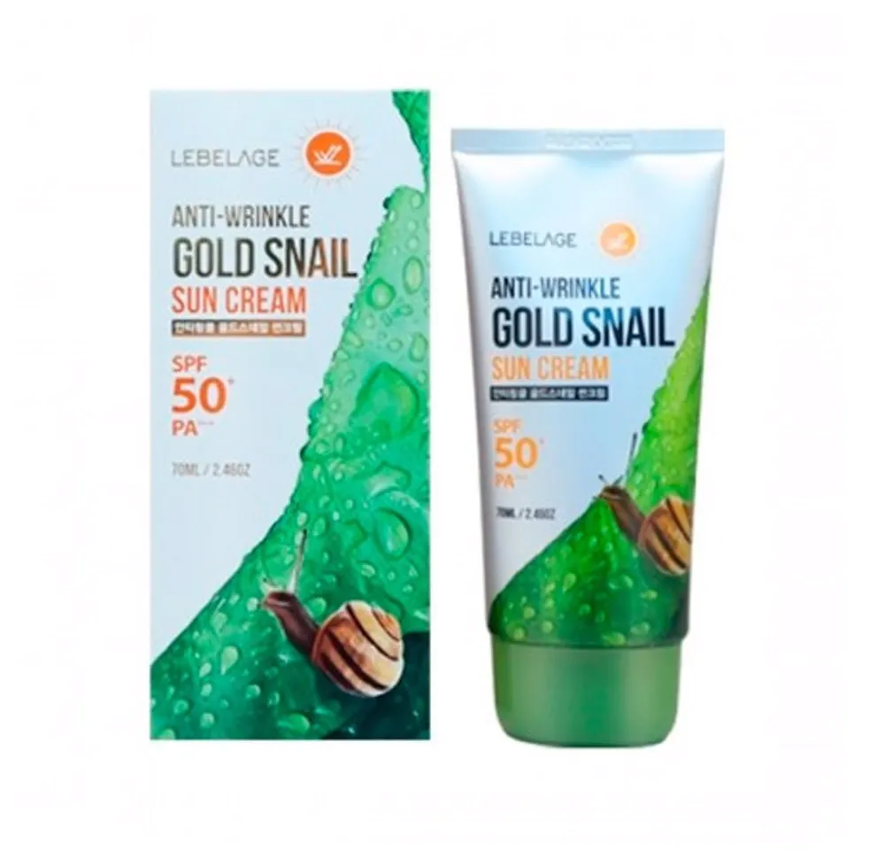 Крем солнцезащитный с муцином улитки и золотом LEBELAGE Gold Snail Sun Cream SPF50+ PA+++ 70 мл