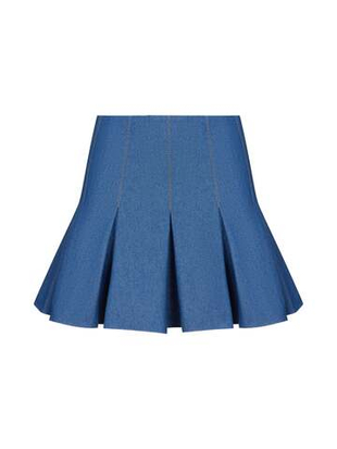 Мини юбка из денима со складками