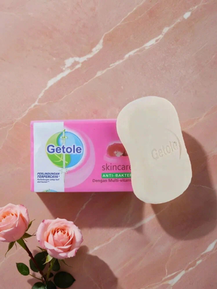 Мыло туалетное с антибактериальным эффектом (аромат розы) GETOLE 200г  1/36