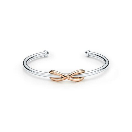 Браслет-кафф из серебра и розового золота 18k,Tiffany 💠 infinity - В наличии