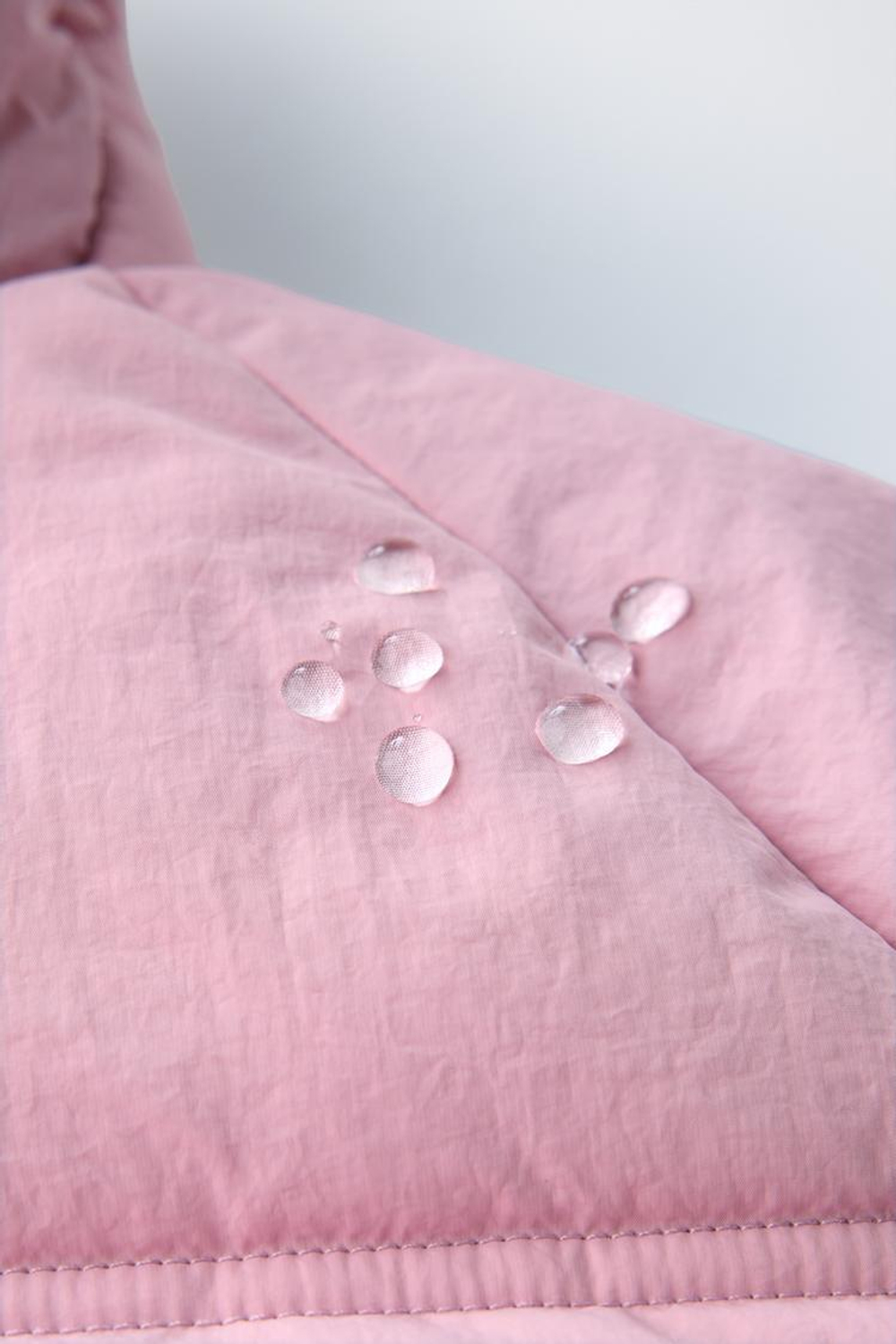 ZARA СТЕГАНАЯ КУРТКА С КАПЮШОНОМ WATER REPELLENT, РОЗОВЫЙ