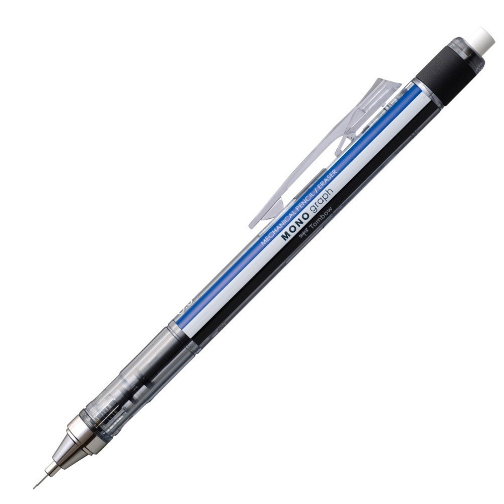 Механический карандаш 0,5 мм Tombow Mono Graph (сине-бело-черный)