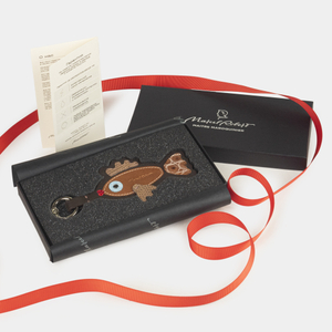 Брелок Poisson из кожи теленка темно-коричневого цвета