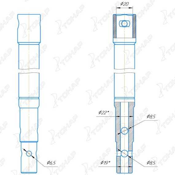 Удлинитель шнека универсальный УШ-400.19 ф выходного вала мотобура 20 мм (T-USH-400.19) Тонар (0)