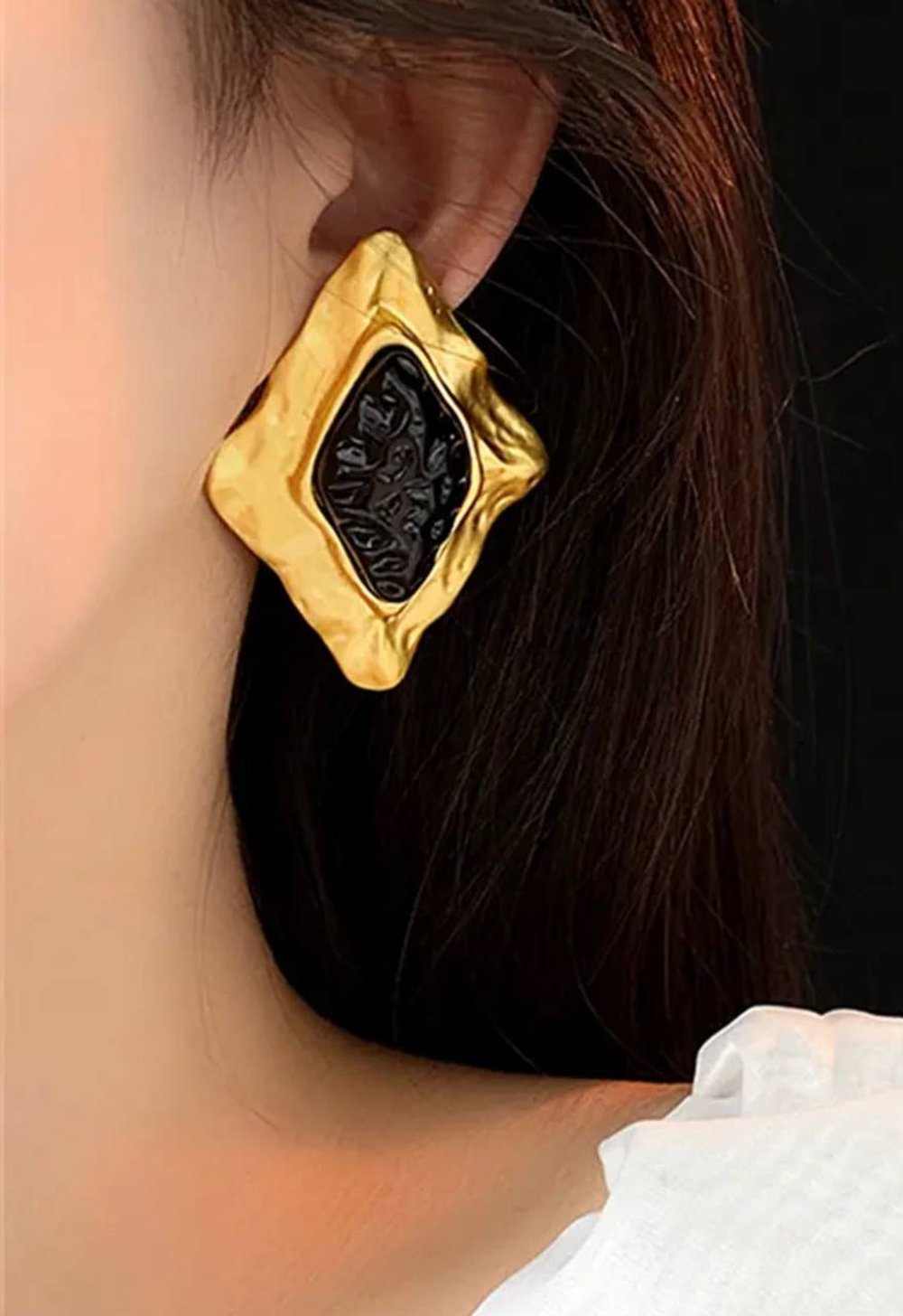 Серьги ромбовидные, Золотые