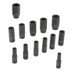 Набор головок ударных глубоких13пр.,1/2''(10, 12-15, 17, 19, 21, 22, 24, 27, 30, 32мм), на пластиковом держателе Forsage F-4137MPB