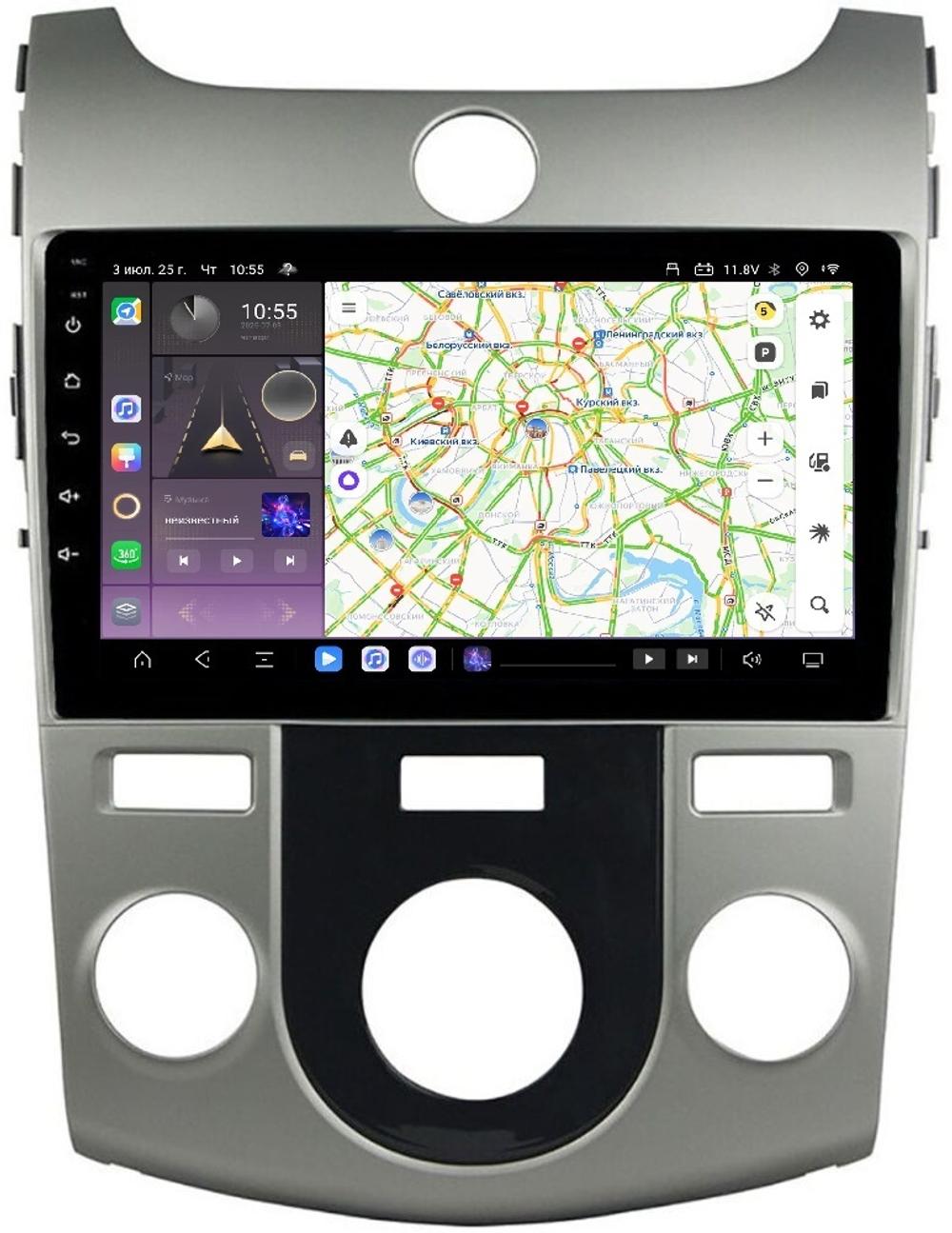 Магнитола для KIA Cerato 2 2008-2013 (кондиционер) - Carmedia OL-9736-M QLed, Android 13, TS20, CarPlay, SIM-слот