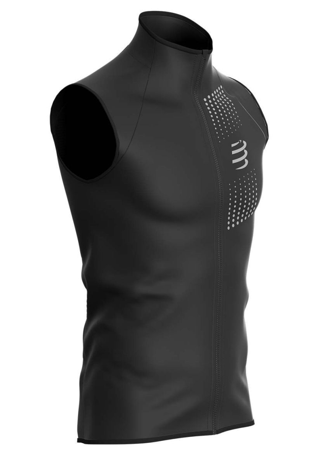 Мужская теннисная жилетка Compressport Hurricane Windproof Vest - черный