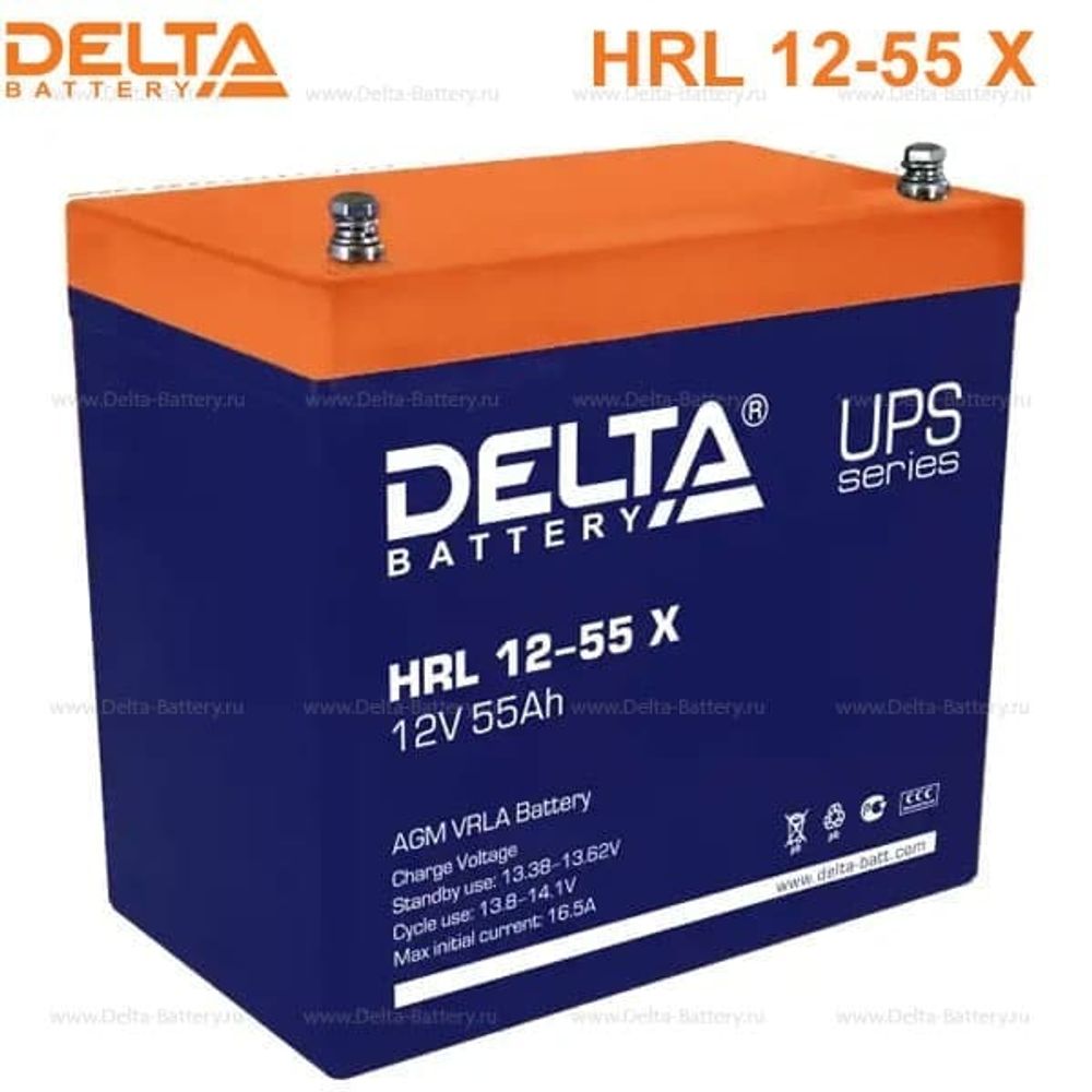 Аккумуляторная батарея Delta HRL 12-55 X (12V / 55Ah)