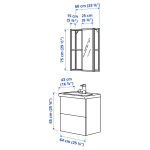 Комбинация для ванной - IKEA ENHET, 64х43х65 см, серый/антрацит, ЭНХЕТ ИКЕА